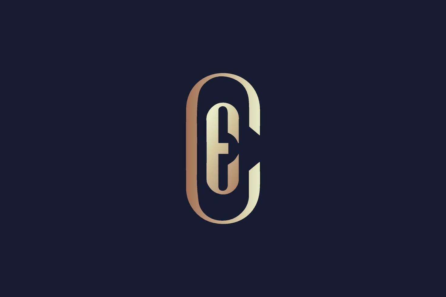 CE modern font golden illustration typography logo design, ce luxury