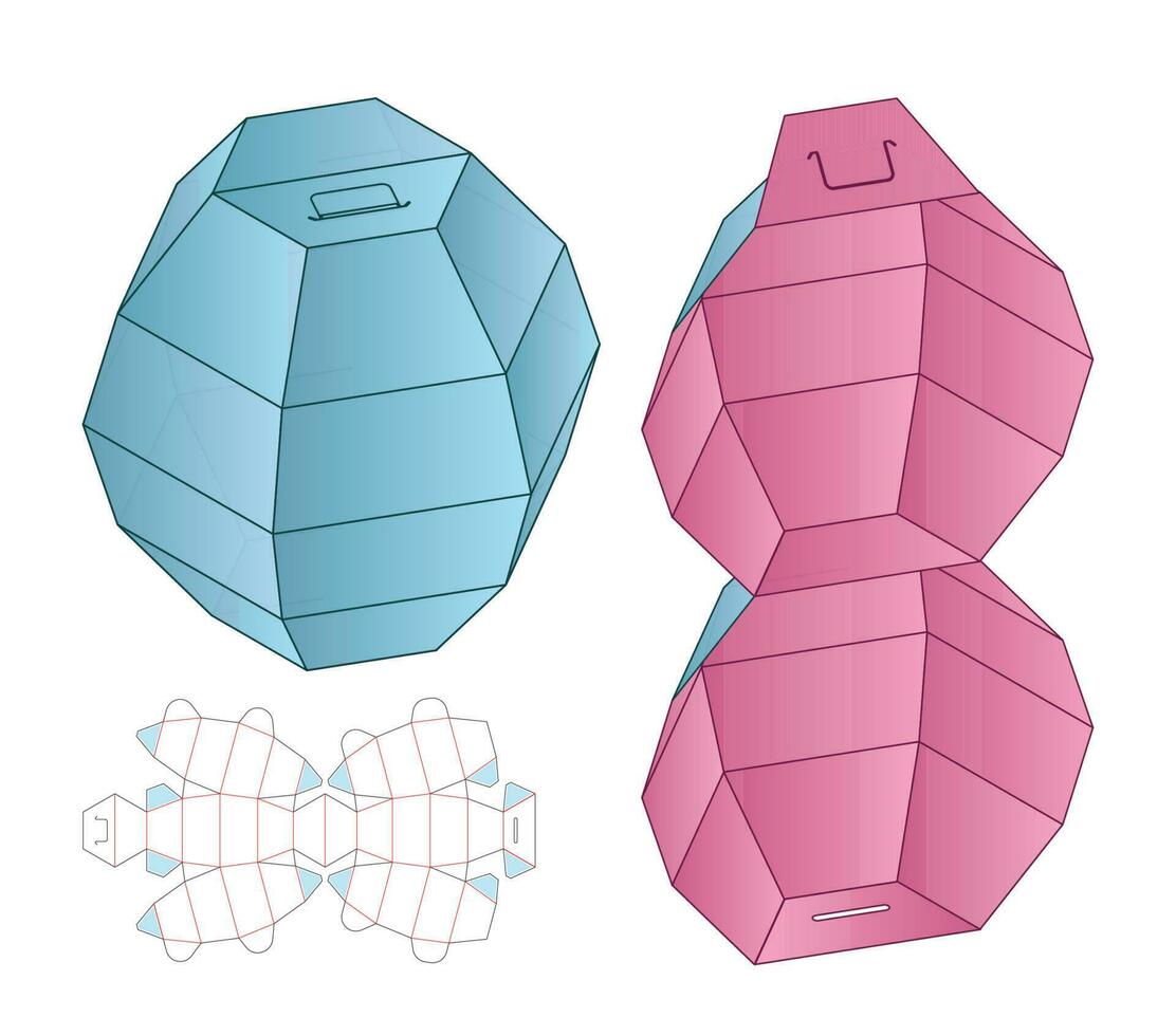 Box packaging die cut template design. 3d mock-up vector