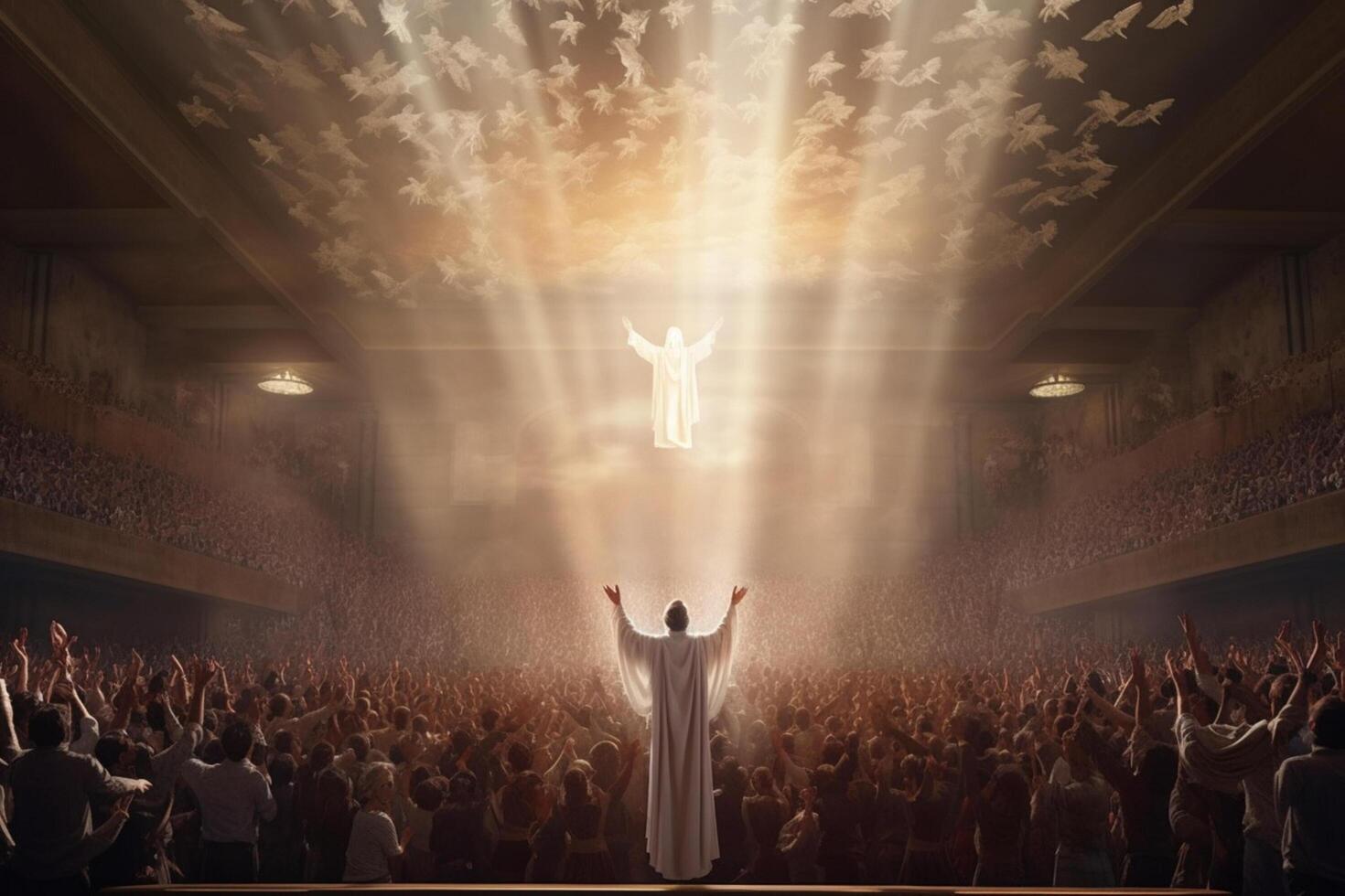 Ascension day of jesus christ or resurrection day of son of god. Good friday. Ascension day concept in church by photo