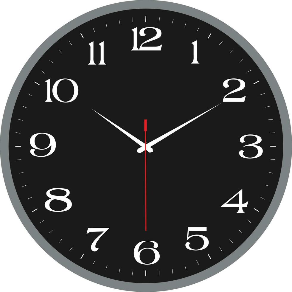 negro blanco reloj diseño vector