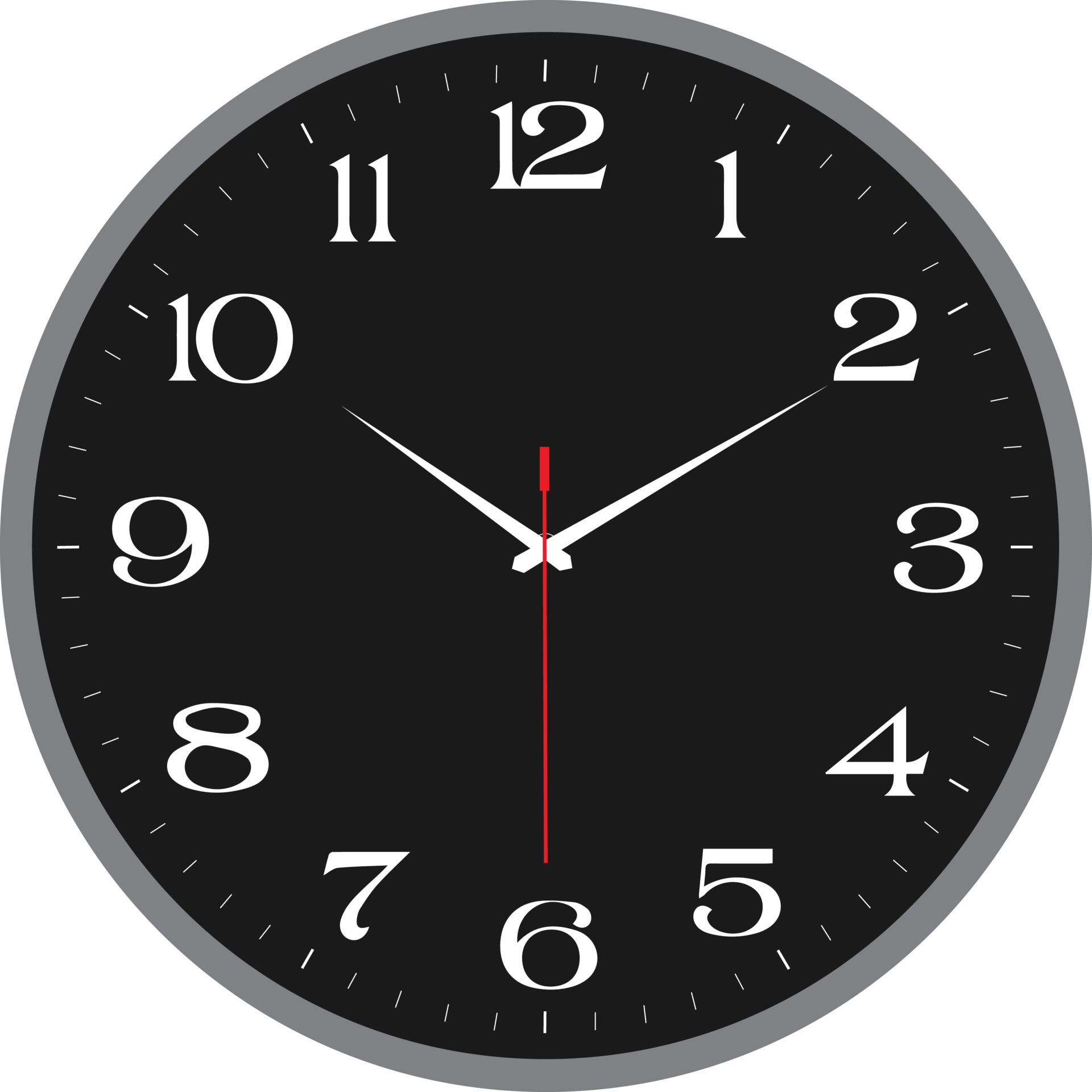 Black white clock design 24056032 Vector Art at Vecteezy