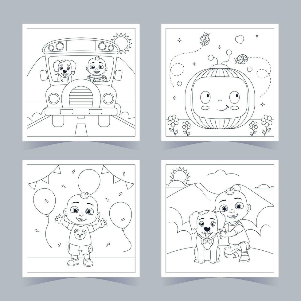 Cute Blond Baby Coloring Book vector