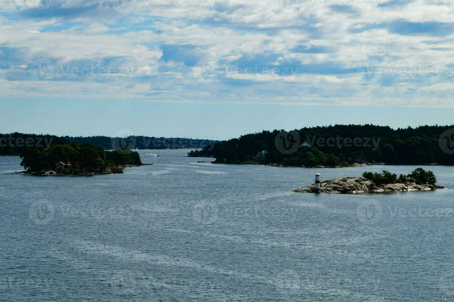 With the cruise ship through the archipelago of Stockholm Sweden photo