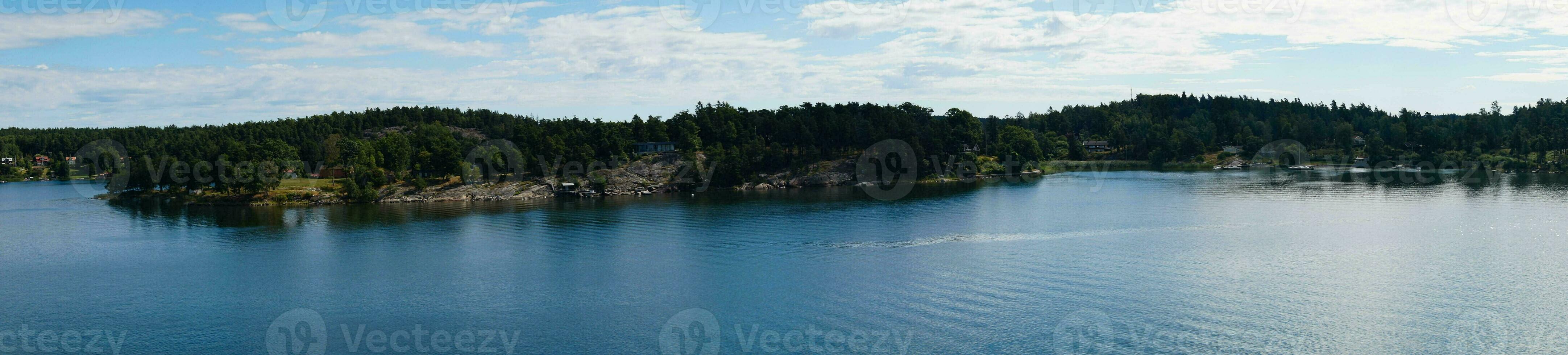 With the cruise ship through the archipelago of Stockholm Sweden photo