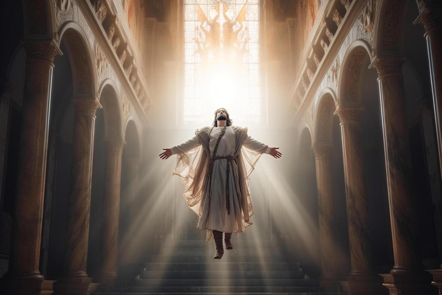 Ascension day of jesus christ or resurrection day of son of god. Good friday. Ascension day concept in church by photo