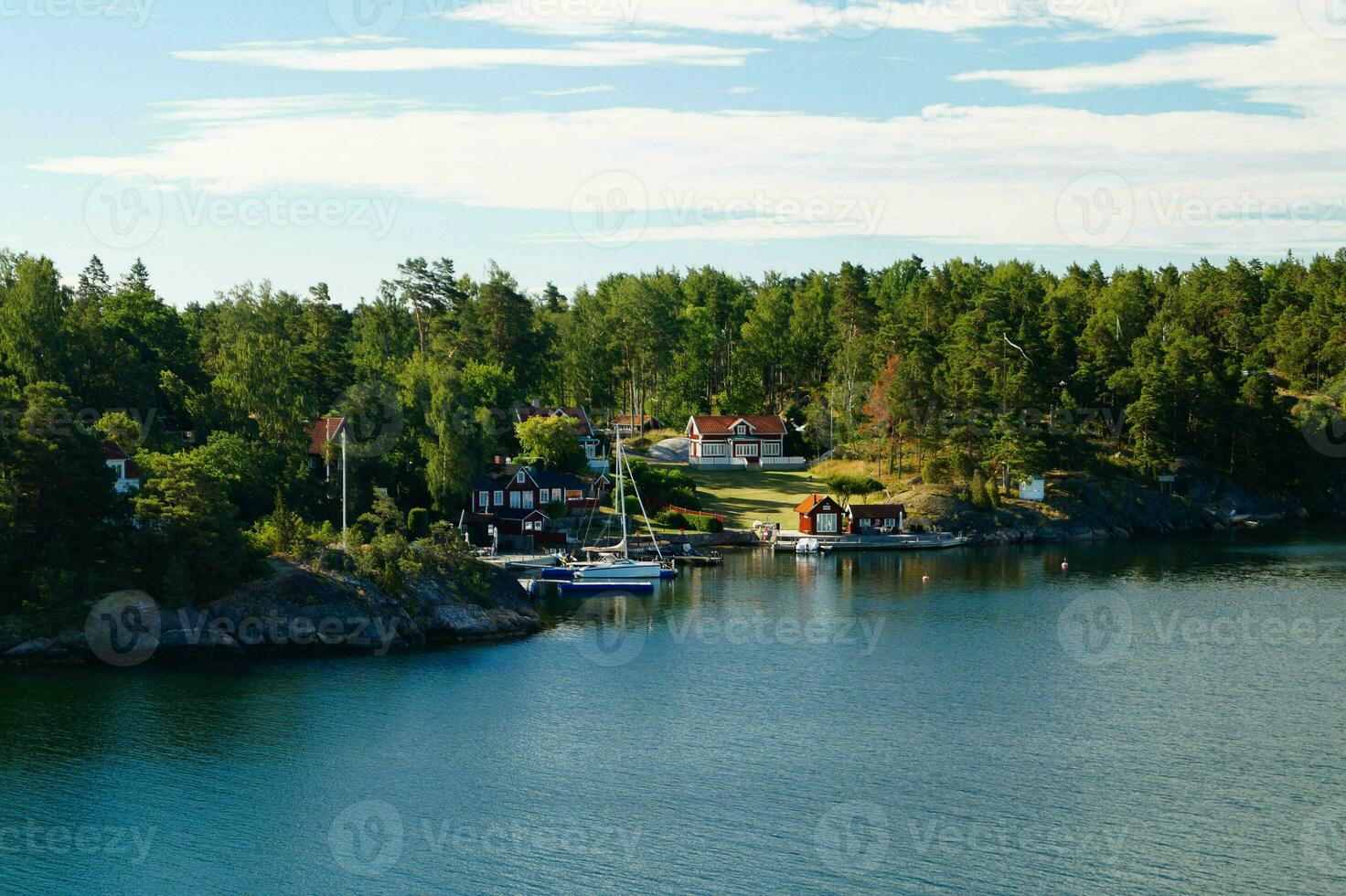 With the cruise ship through the archipelago of Stockholm Sweden photo