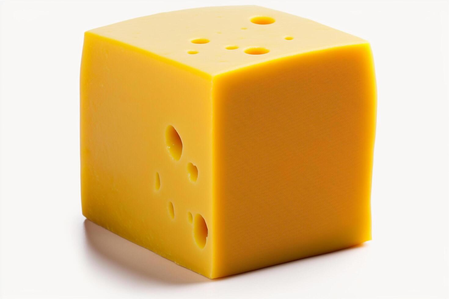 Delicious piece of cheddar cheese without packaging on white background. Emmental cheese wedge. Swiss, italian dairy fresh organic product. For cheese festival food or world cheese day by photo