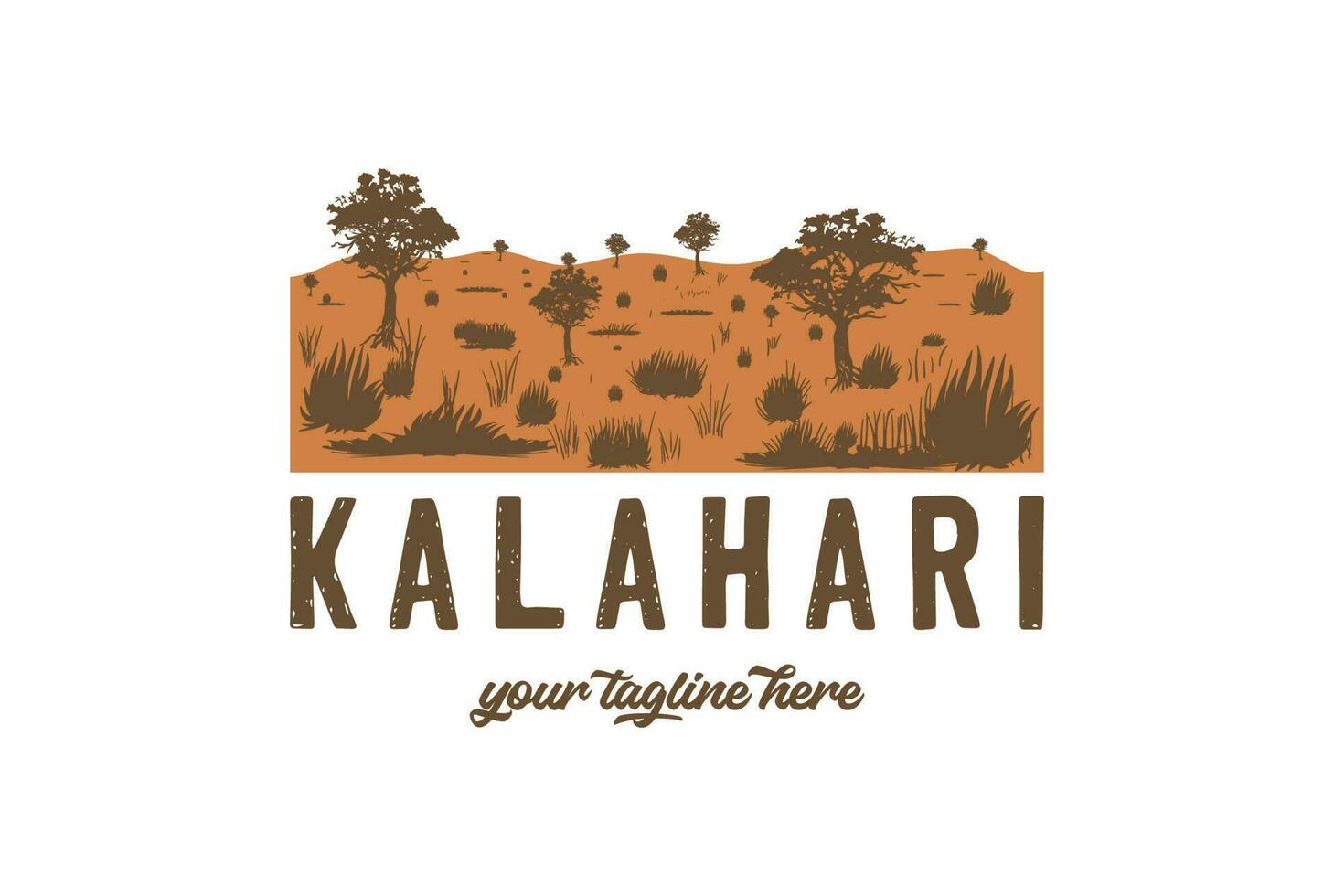 Vintage Retro African Kalahari Desert National Park for Outdoor Adventure T Shirt Logo Illustration vector