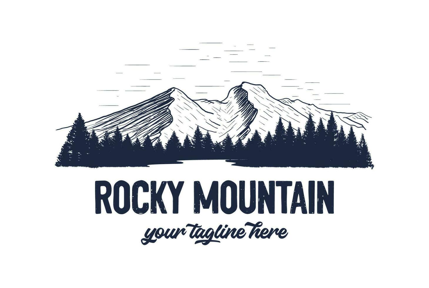 Vintage Retro American Rocky Mountain National Park for Outdoor Adventure T Shirt Logo Illustration vector
