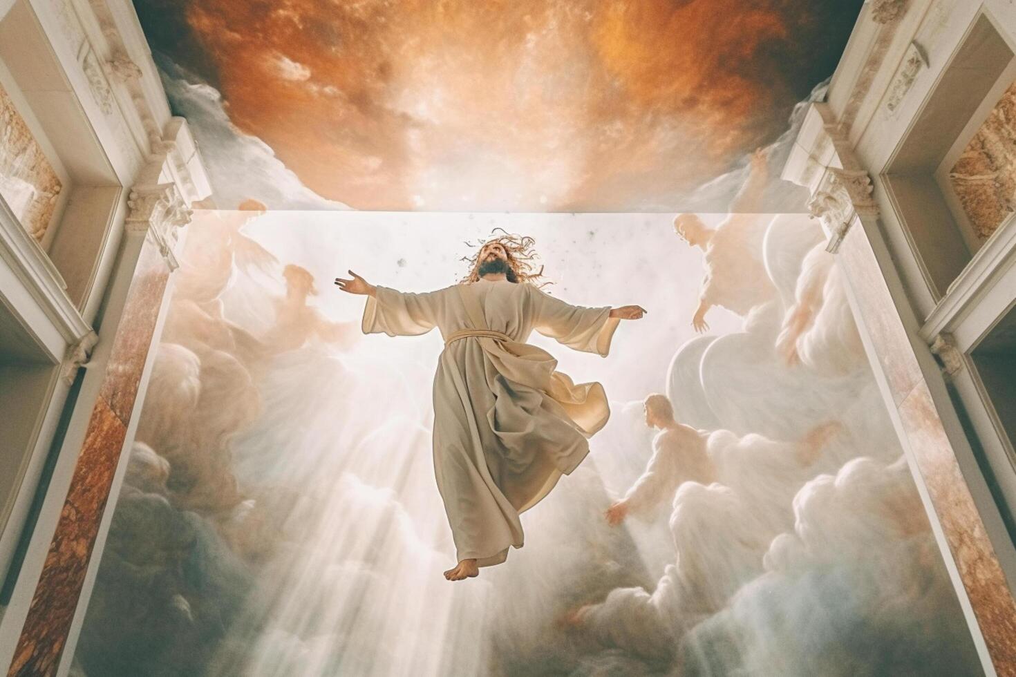 Ascension day of jesus christ or resurrection day of son of god. Good friday. Ascension day concept in church by photo