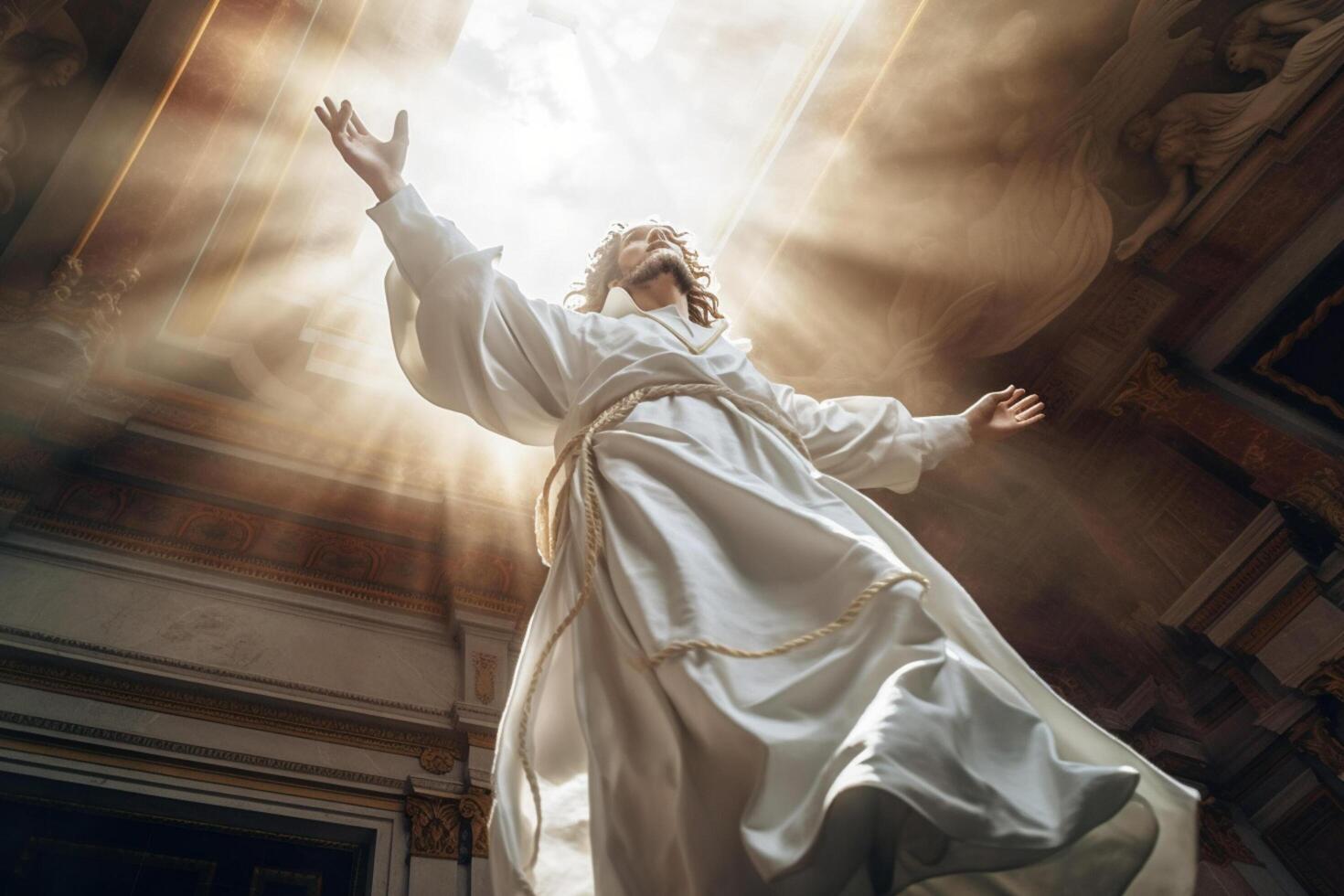 Ascension day of jesus christ or resurrection day of son of god. Good friday. Ascension day concept in church by photo