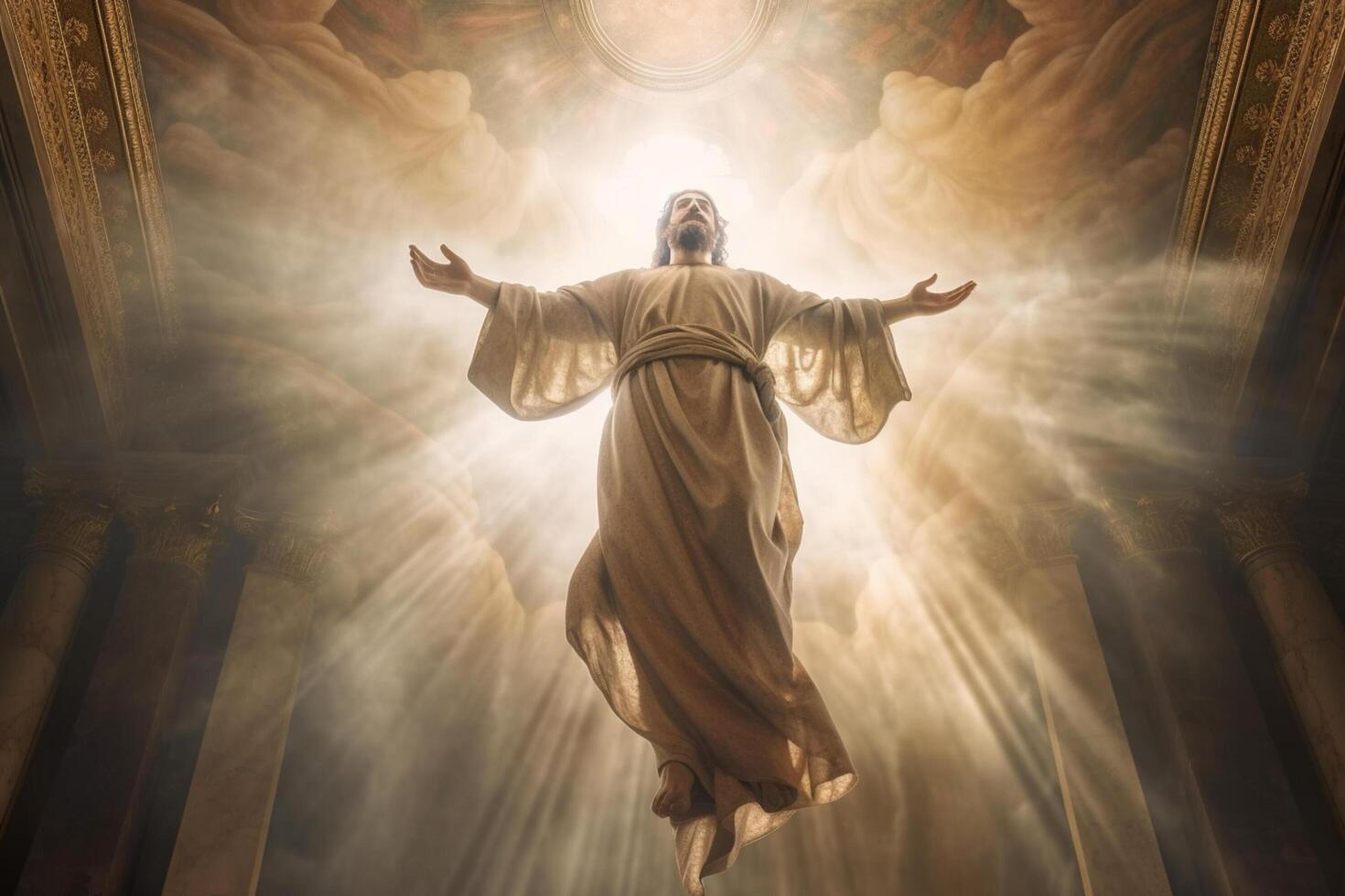 Ascension day of jesus christ or resurrection day of son of god. Good friday. Ascension day concept in church by photo
