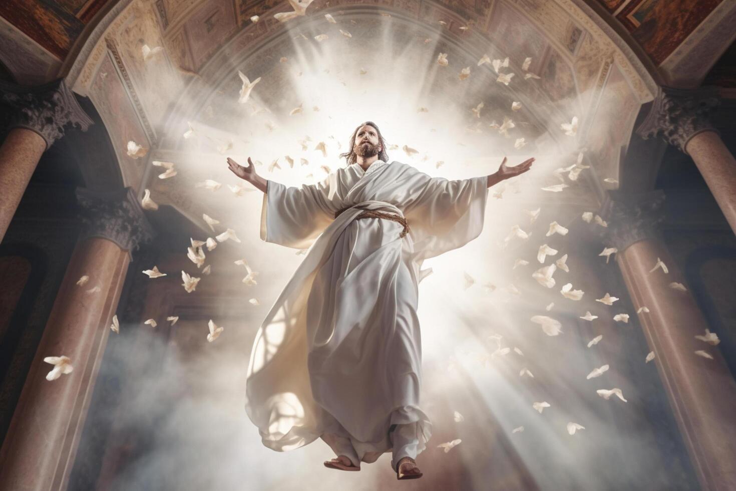 Ascension day of jesus christ or resurrection day of son of god. Good friday. Ascension day concept in church by photo