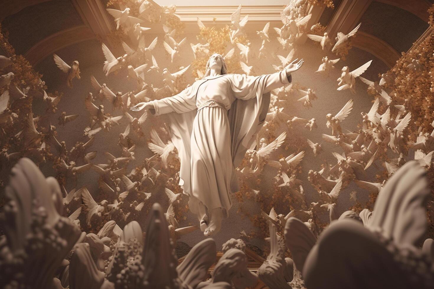 Ascension day of jesus christ or resurrection day of son of god. Good friday. Ascension day concept in church by photo