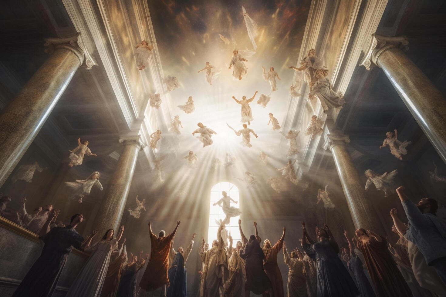 Ascension day of jesus christ or resurrection day of son of god. Good friday. Ascension day concept in church by photo