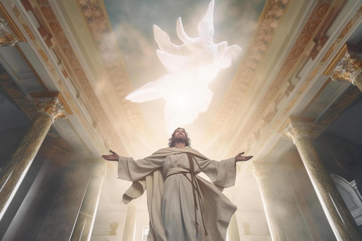 Ascension day of jesus christ or resurrection day of son of god. Good friday. Ascension day concept in church by photo