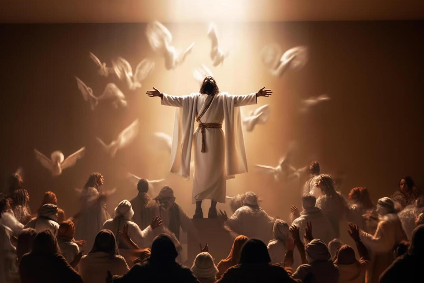 Ascension day of jesus christ or resurrection day of son of god. Good friday. Ascension day concept in church by photo