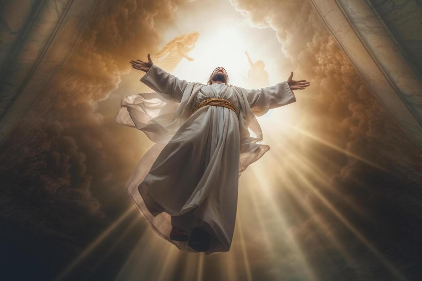 Ascension day of jesus christ or resurrection day of son of god. Good friday. Ascension day concept in church by photo