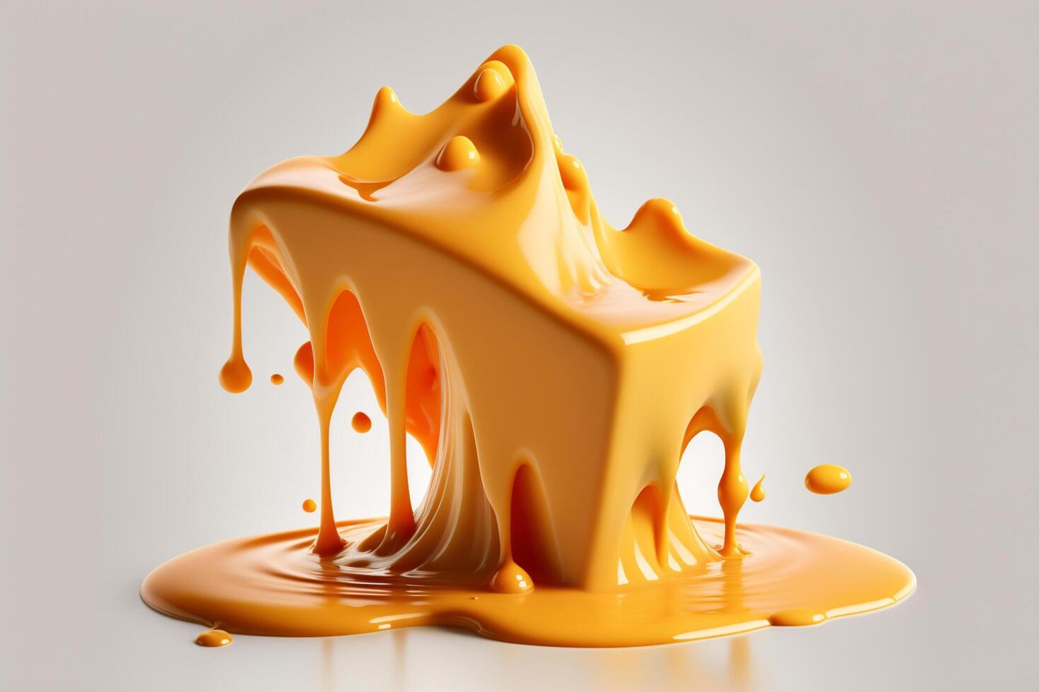 A delicious melting cheese splash in a realistic style. Hot cheese or cheddar splash. Tasty cheese liquid splash. Cheese sauce crown splash. For italian food, world cheese day, dessert by photo