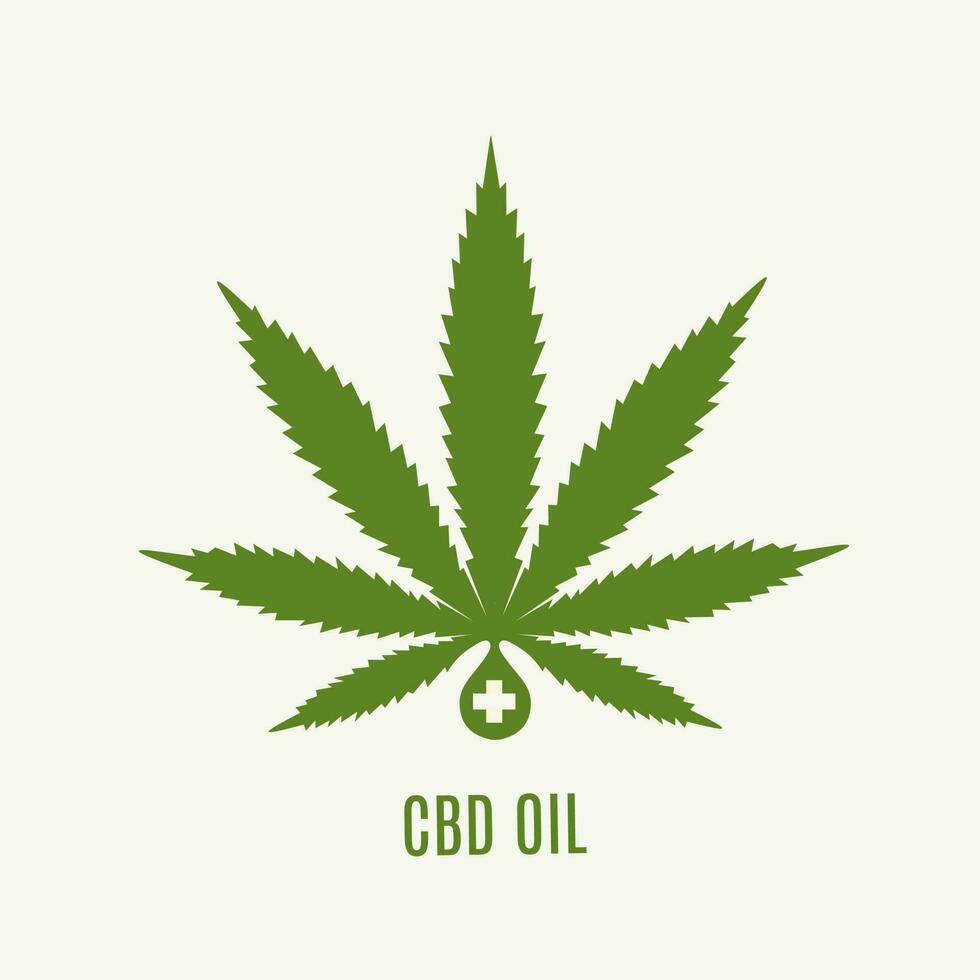 illustration vector of cannabis and cbd oil vector perfect for print, etc