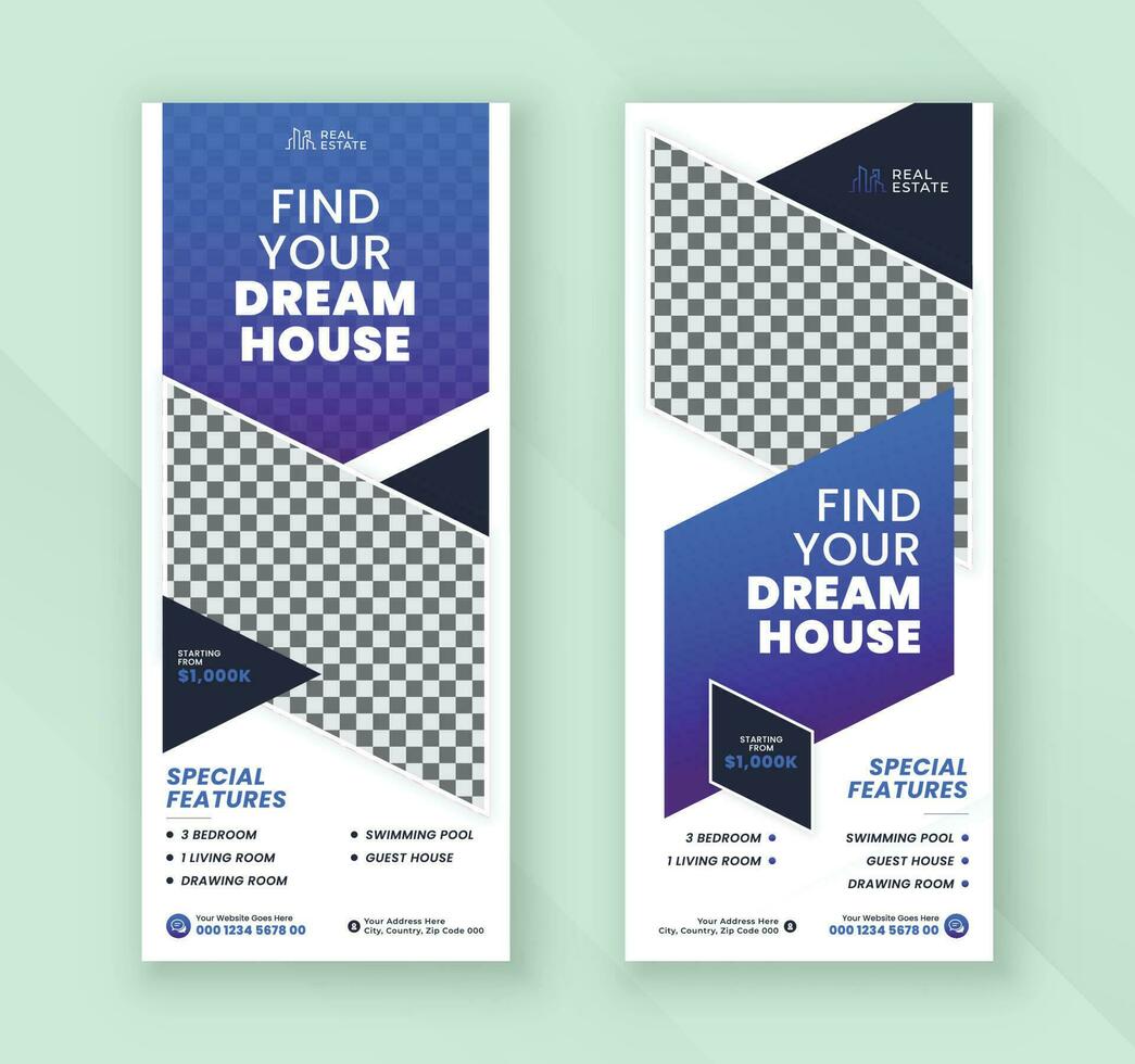 Real estate agency dream house roll up banner or pull up standee banner design template vector