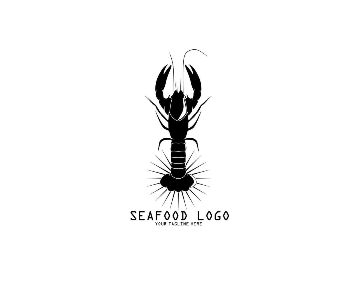 Lobster logo silhouette vector design