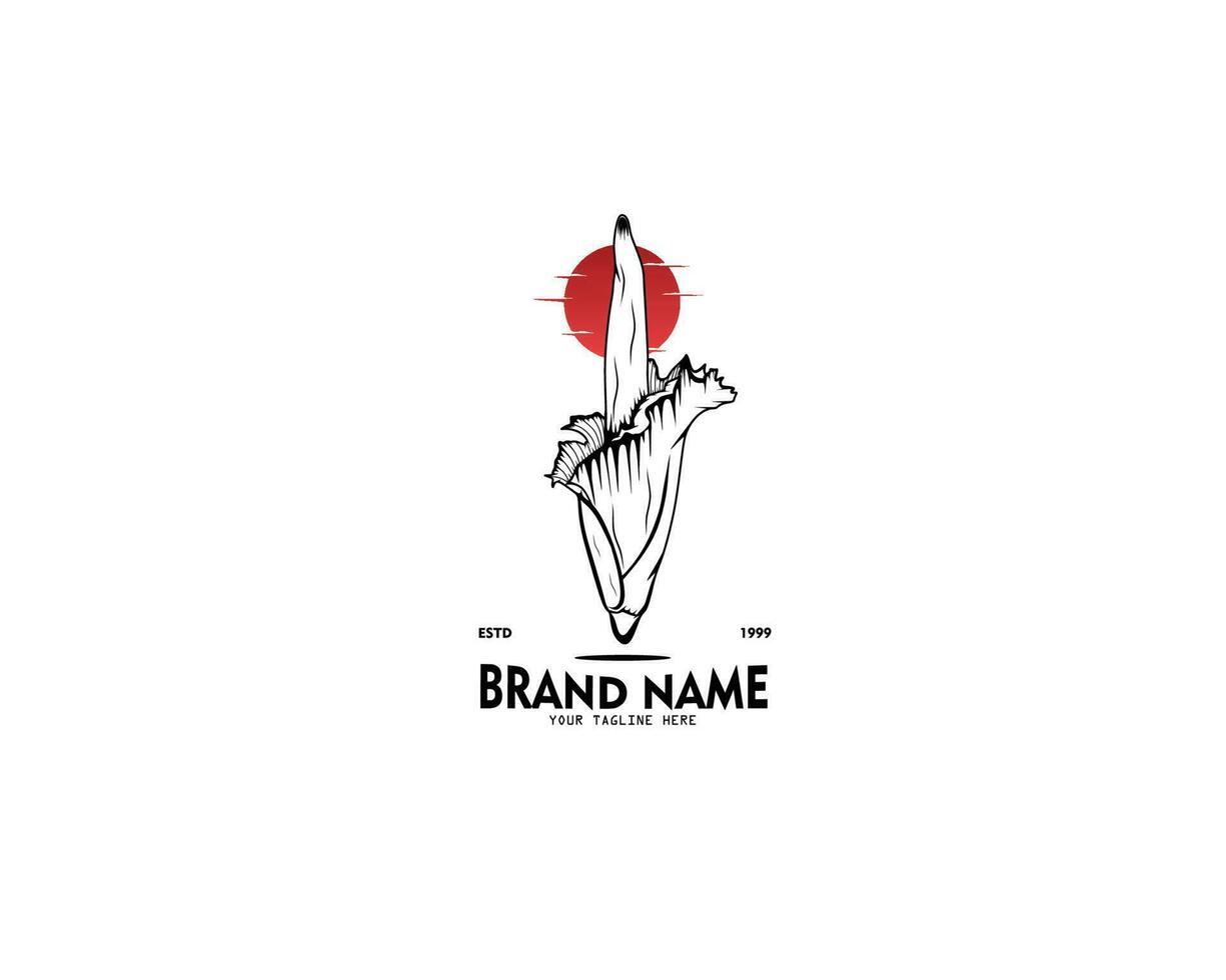 Floral logo silhouette vintage vector design