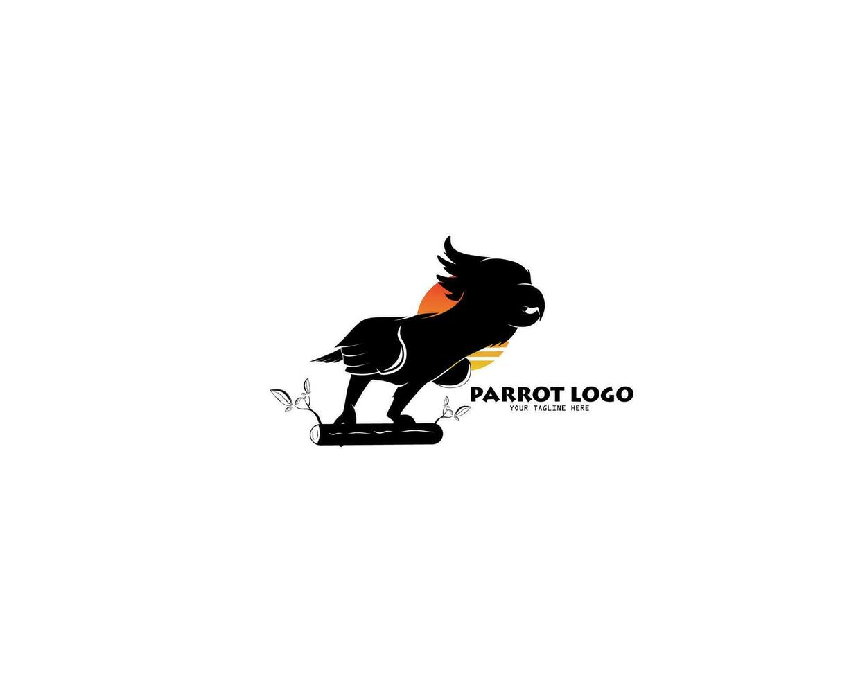 Parrot logo silhouette vector design