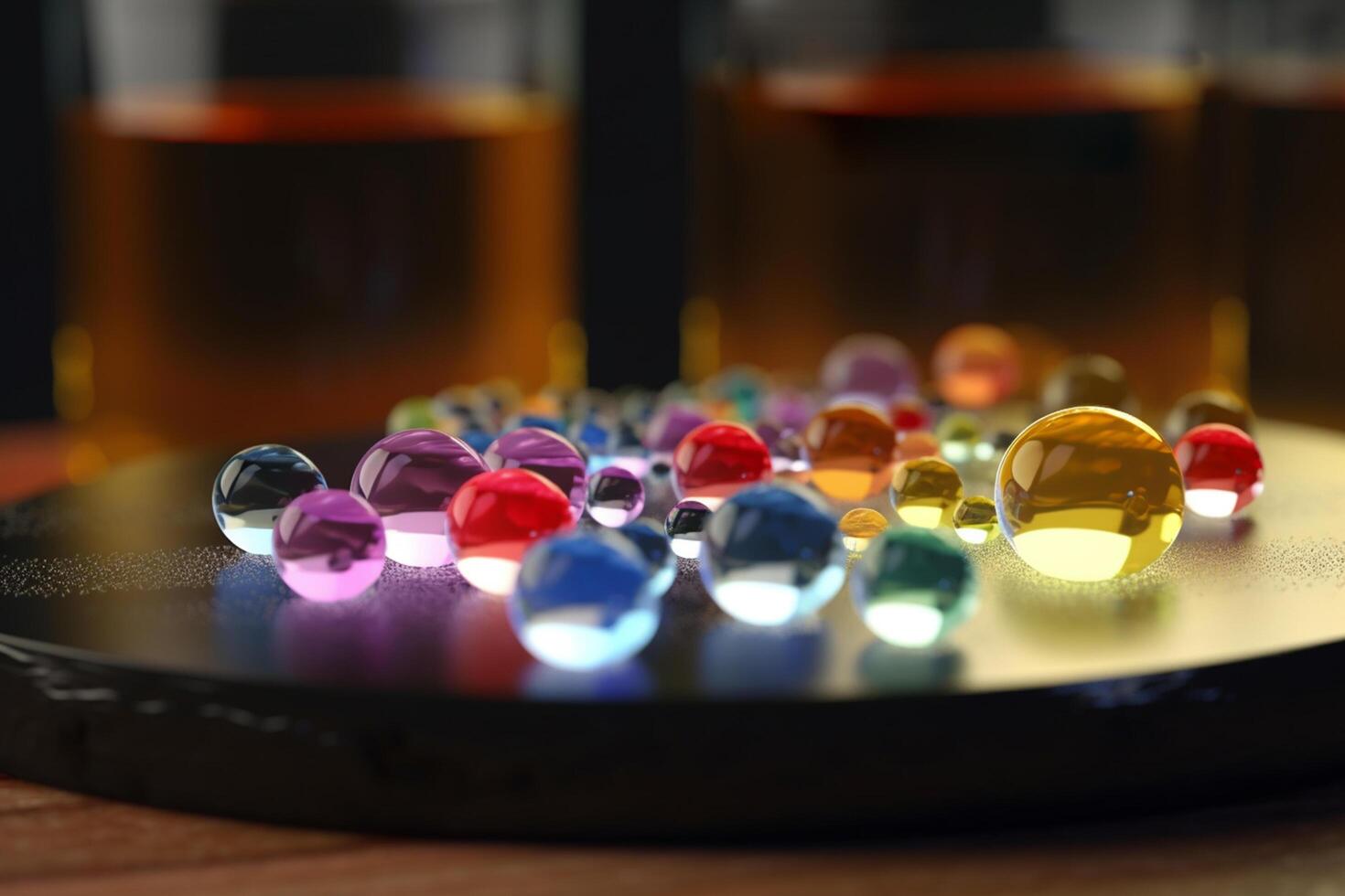 Illustration of Solubility AI-generated colorful depiction of physical process photo