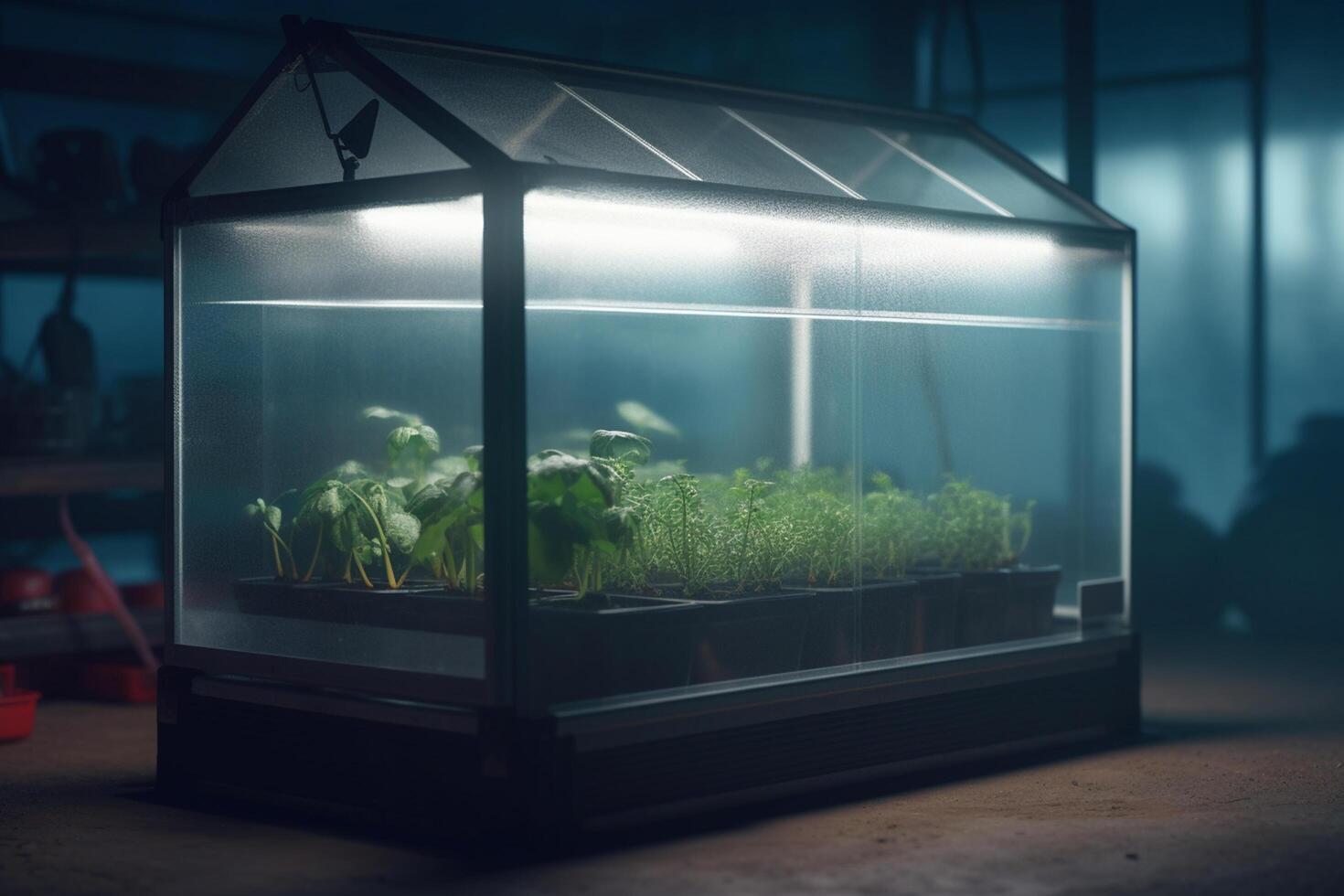 Subterranean Oasis A Futuristic Greenhouse Laboratory AI generated