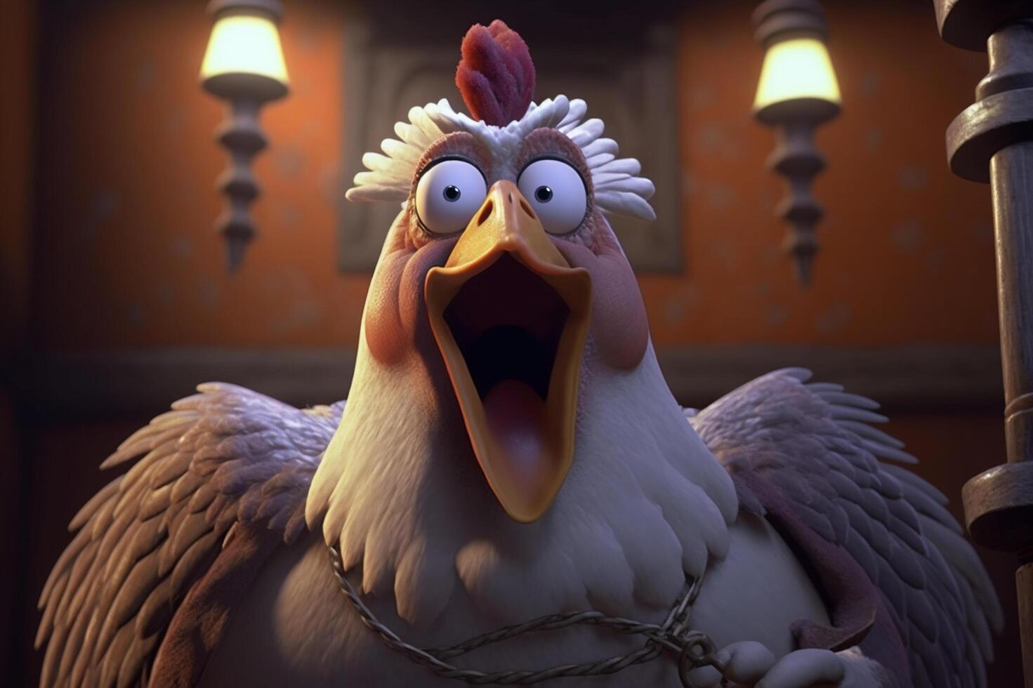 The Opera Hen A Funny Chicken Singing with Passion photo