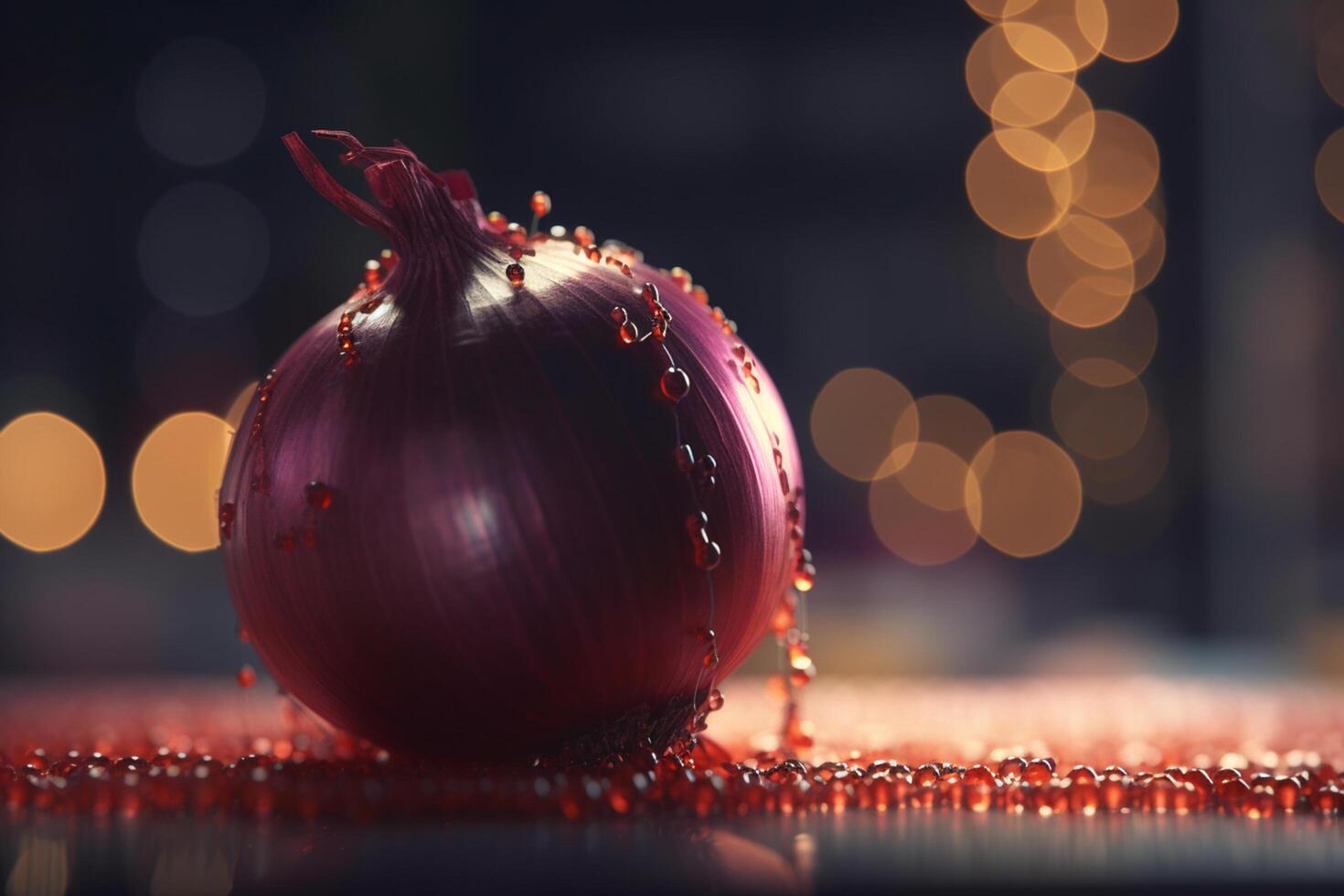 Growing onions indoors using artificial UV light for better yield photo