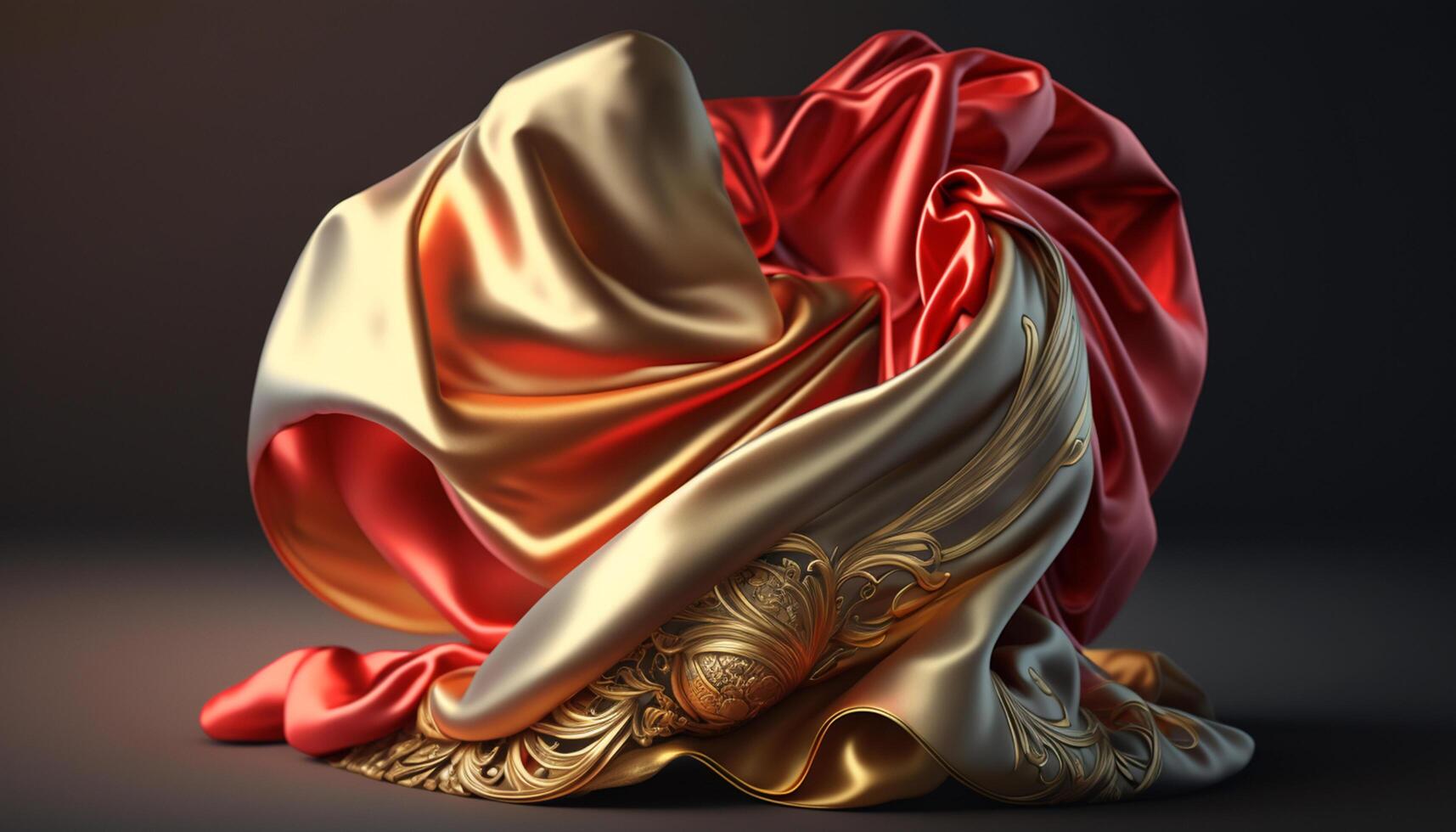 Vibrant and Colorful Chinese Silk Fabric photo
