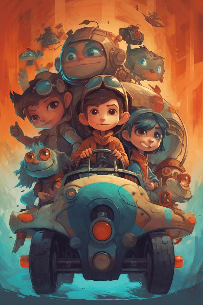 The Dreamlike Racing World Cool Boys Racing with Friends in a Magical Land photo