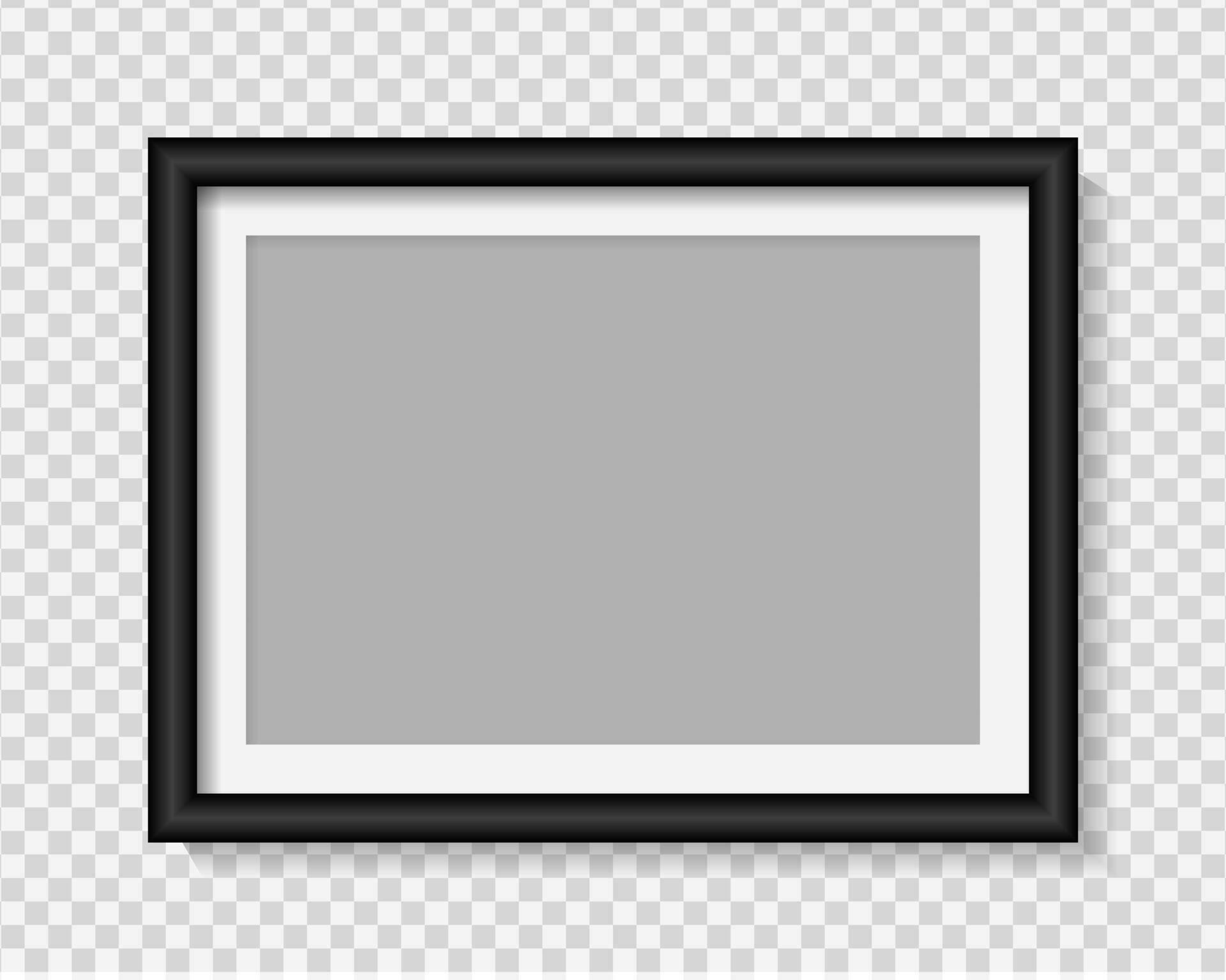Photo Frames isolated on white, realistic square black frames mockup