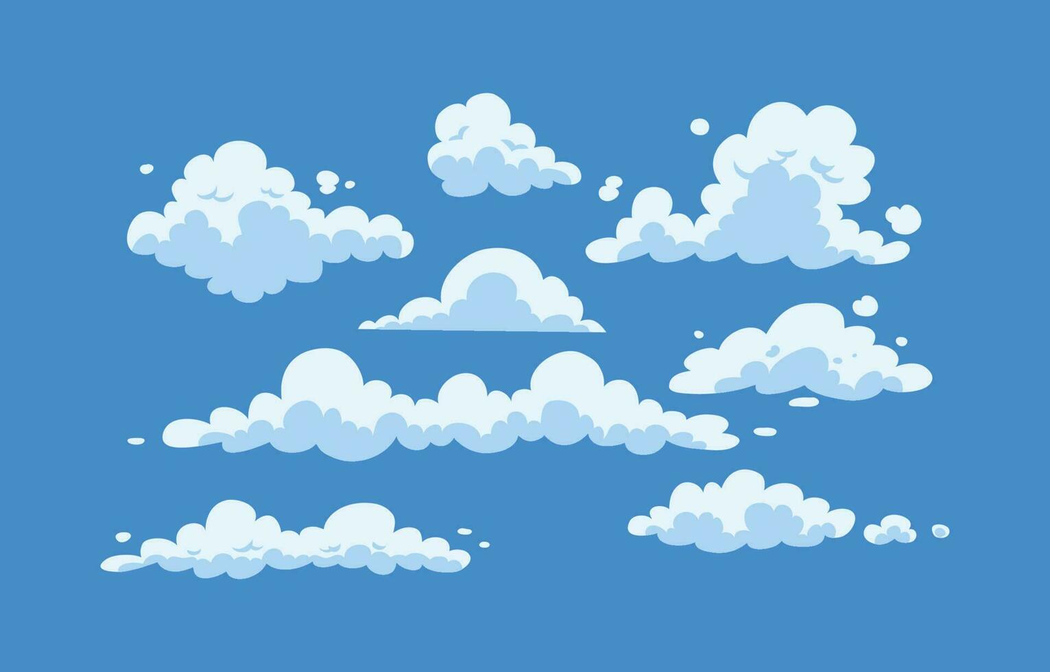 collection of flat cloud vector
