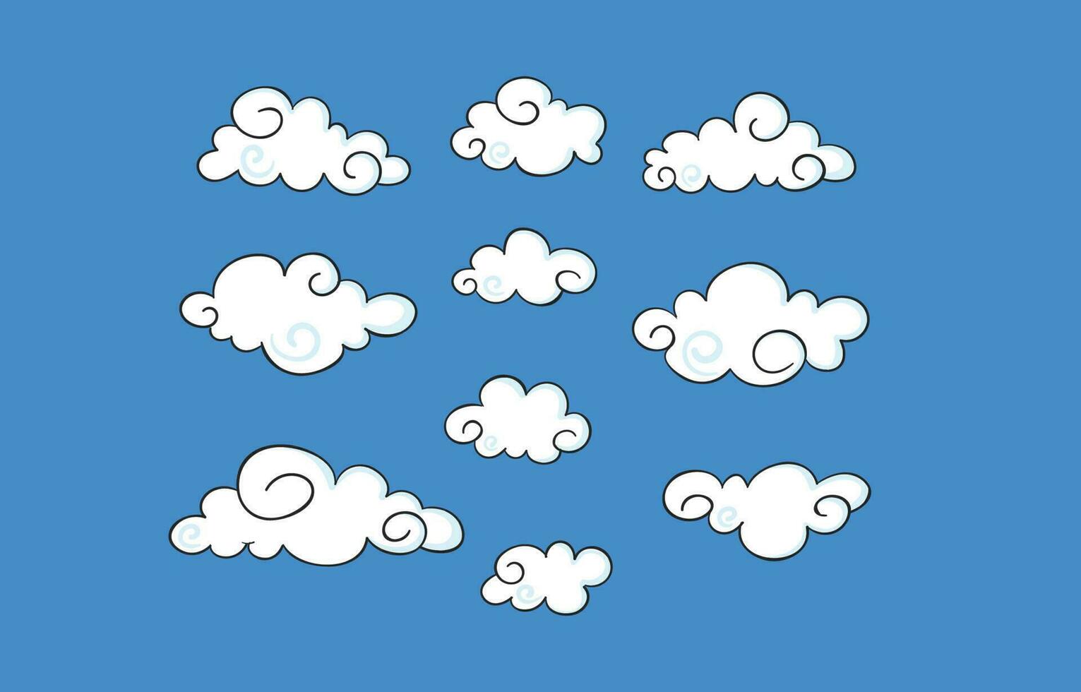 hand drawn clouds collection vector