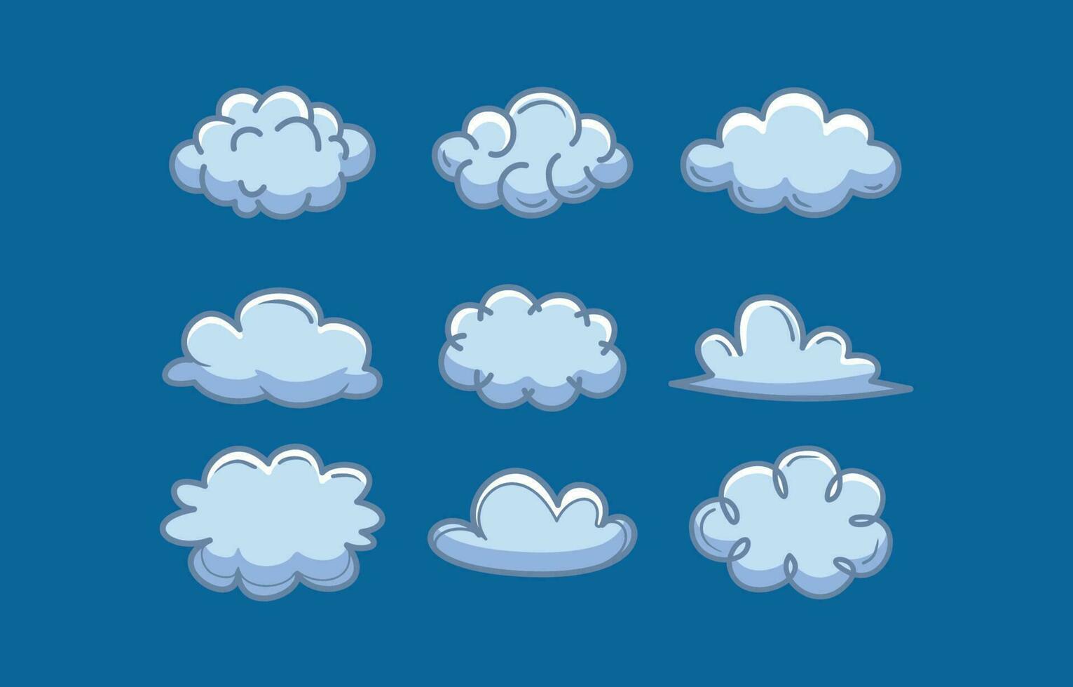 collection of hand drawn clouds vector