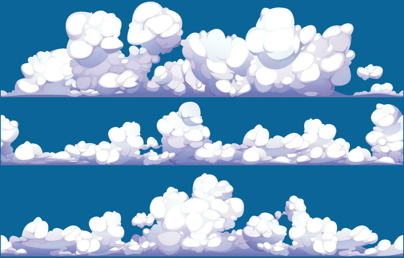 conjunto de nubes de dibujos animados vector