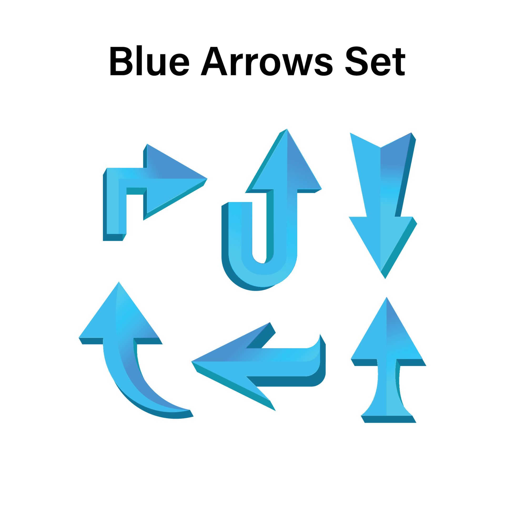 blue arrows set vector 24058770 Vector Art at Vecteezy