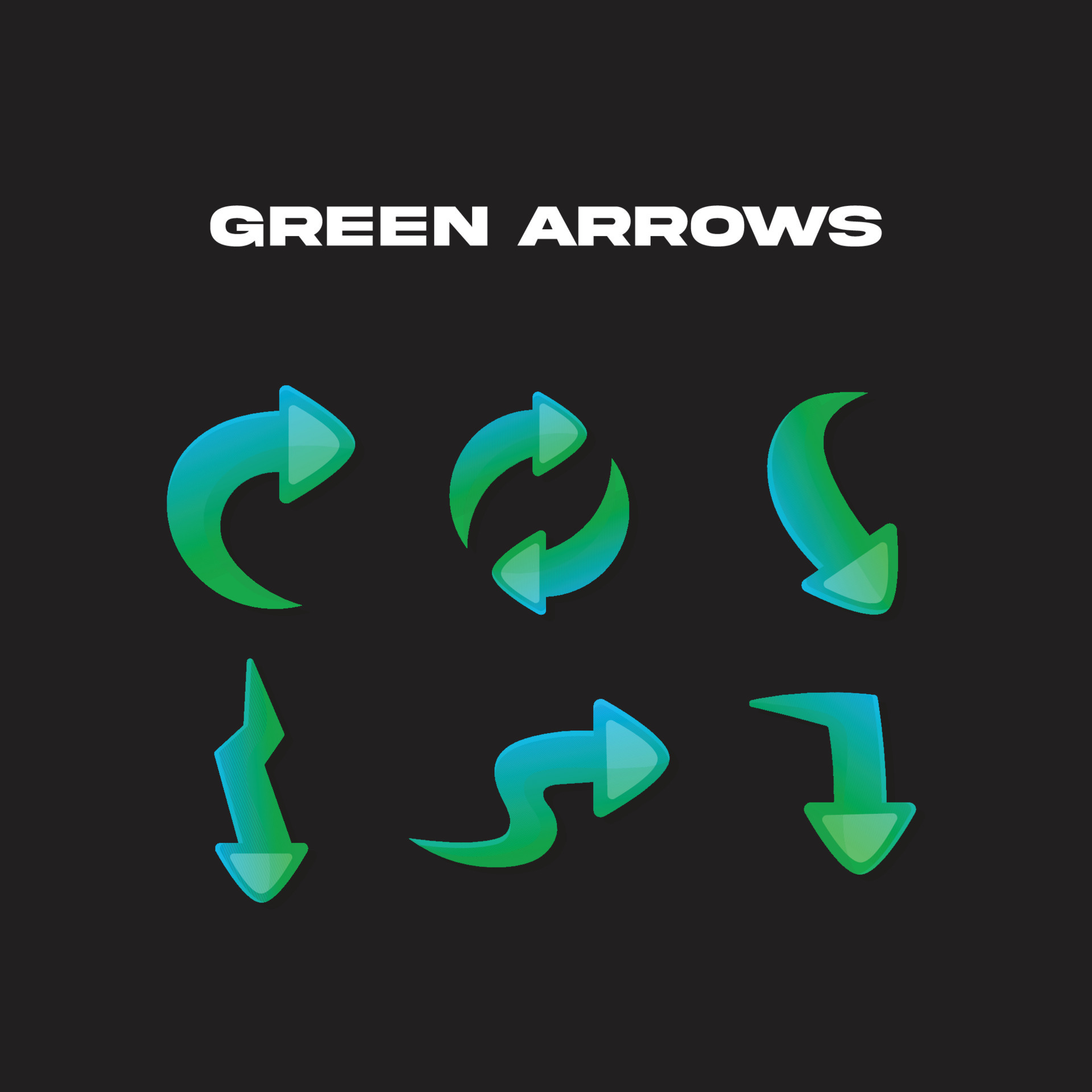 green arrows vector 24058773 Vector Art at Vecteezy