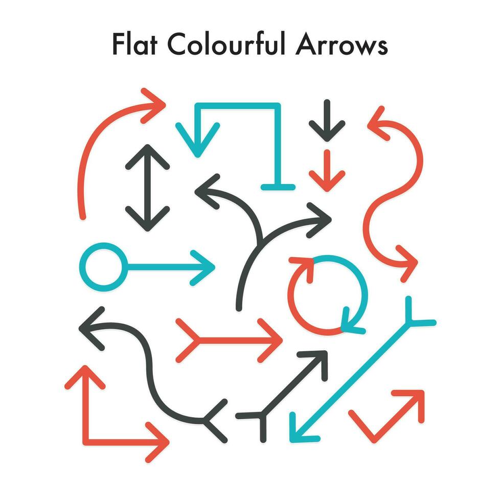 flat colourful arrows vector