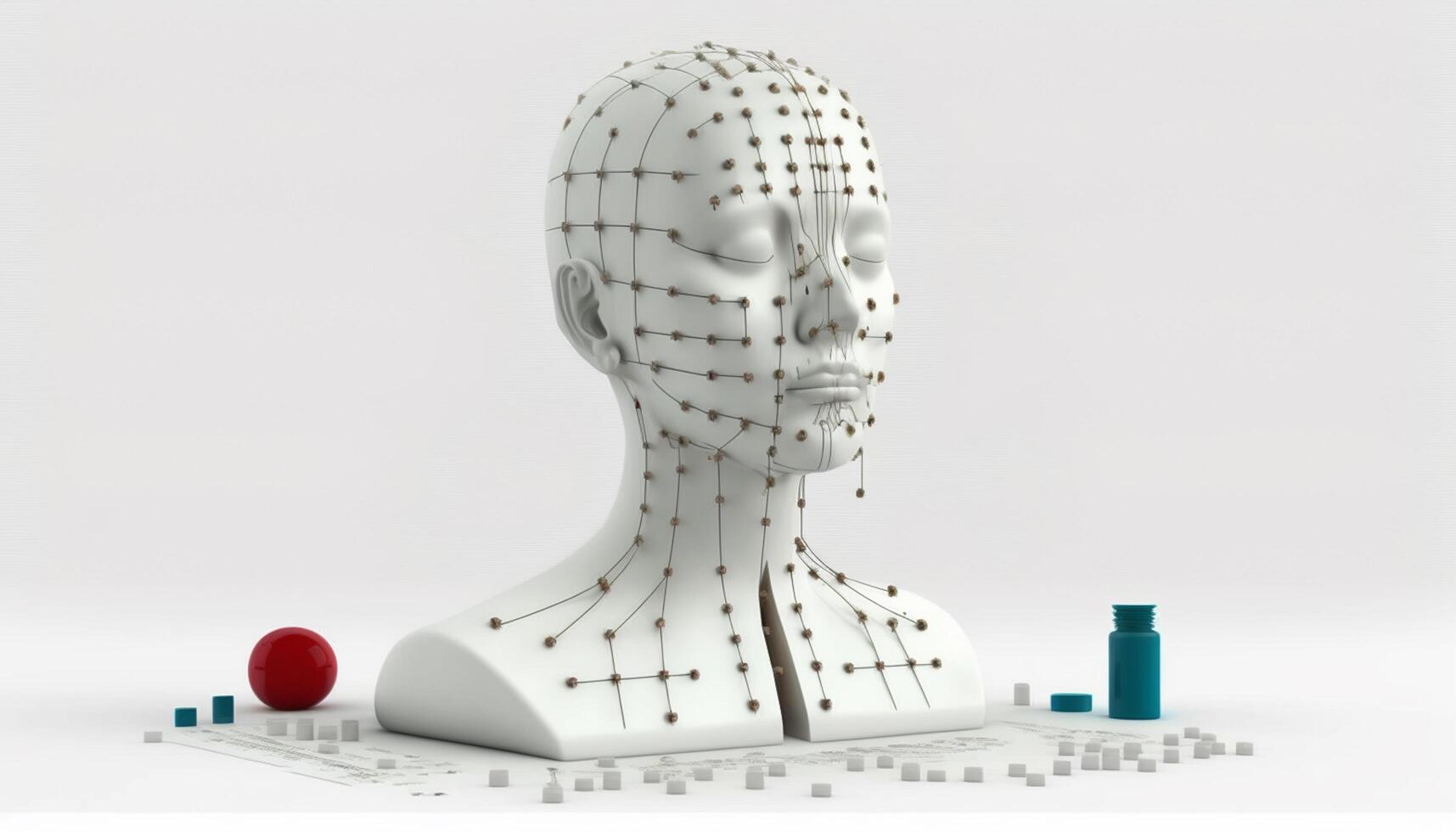 Isolated Acupuncture Figure of Chinese Medicine on White Background photo