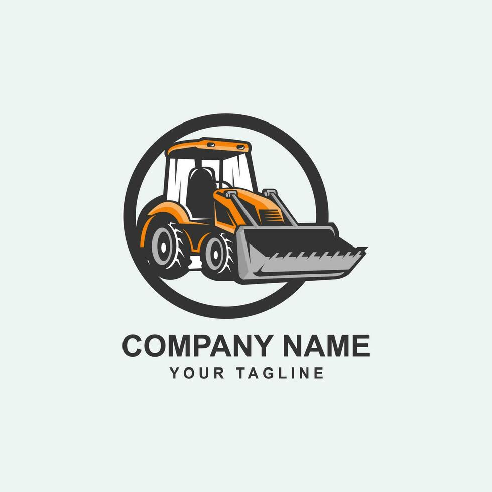 Excavator logo template vector. Heavy equipment logo vector for construction company.