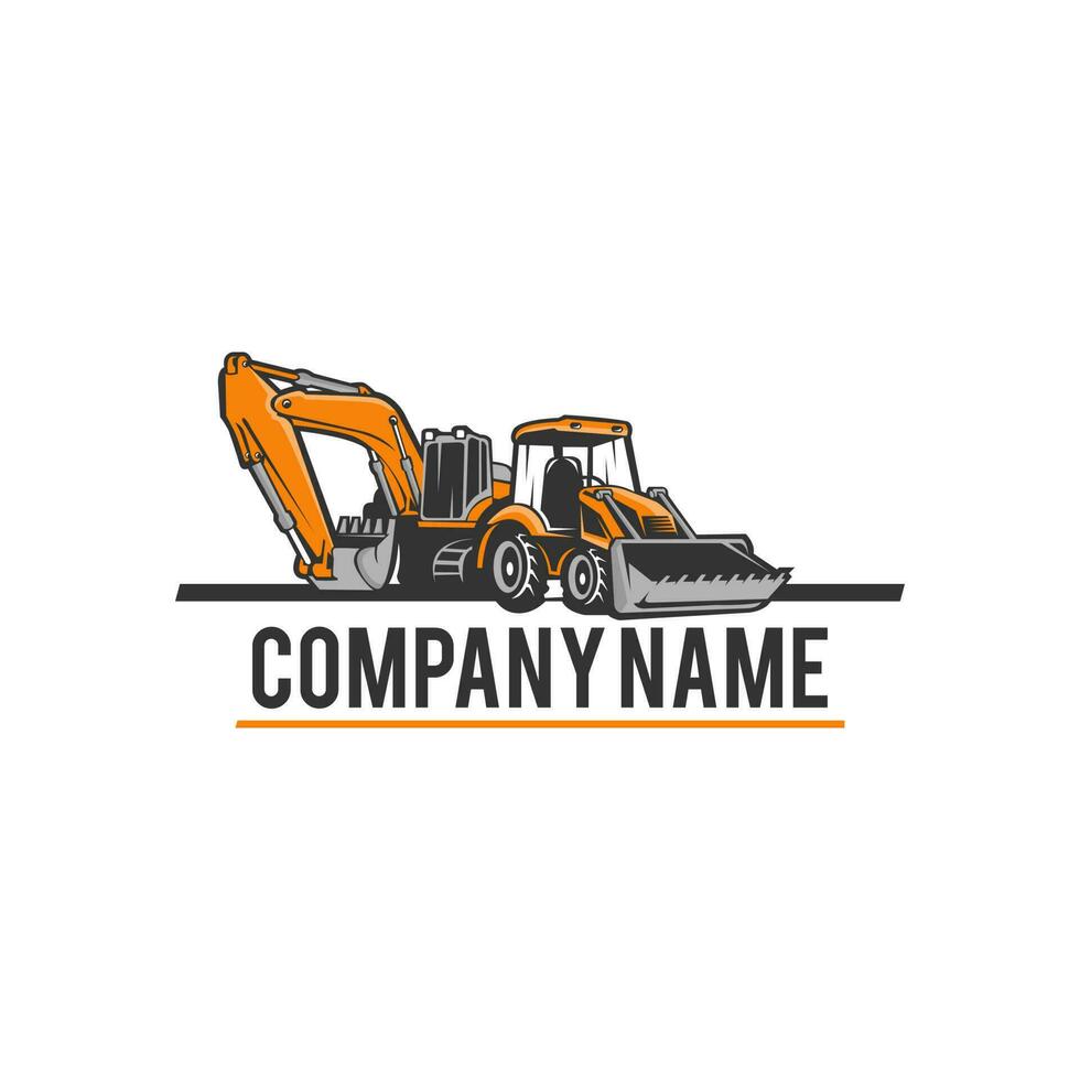 Excavator logo template vector. Heavy equipment logo vector for construction company.