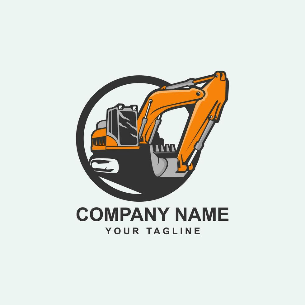 PrintExcavator logo template vector. Heavy equipment logo vector for construction company.