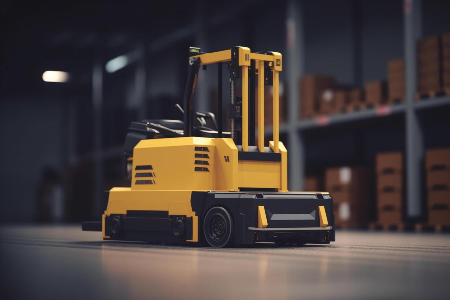 Smart Warehouses of the Future AI-Controlled Forklifts at Work photo