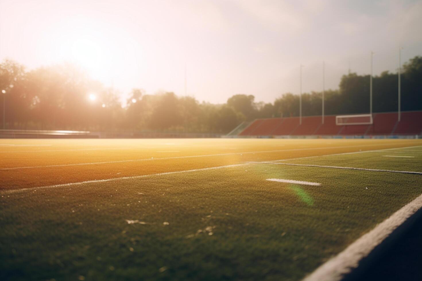 The green fields of high school A vibrant sports ground photo