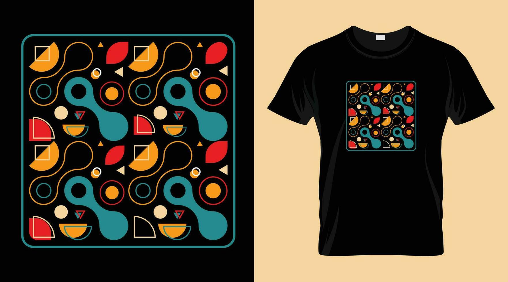 Abstract colorful vector trendy t-shirt design template