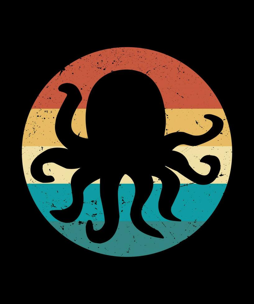 Octopus log illustration vector tshirt design